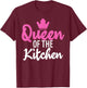 Queen of the Kitchen Cooking Baking Baker T-Shirt - T-Shirt | Maroon