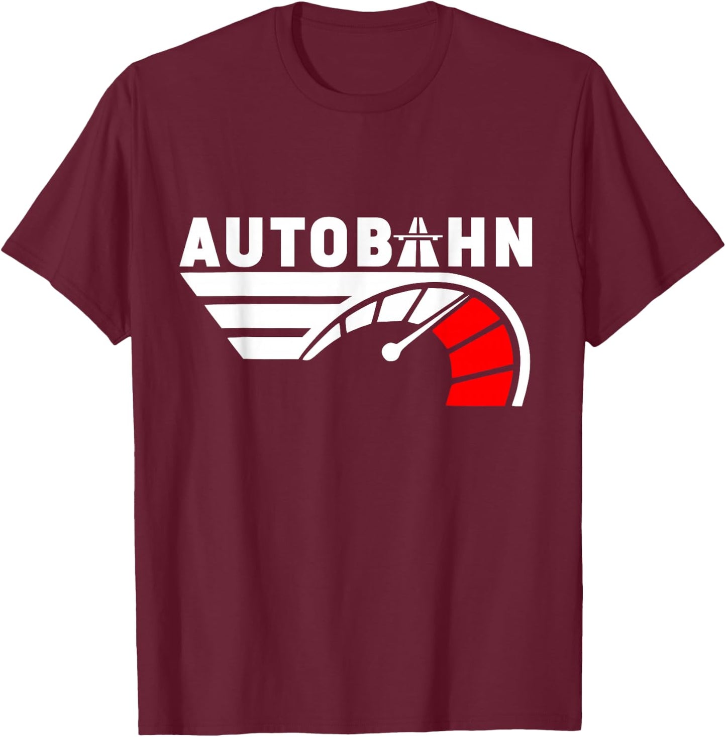 German Autobahn Highway No Speed Limit Racing T-Shirt - T-Shirt | Maroon