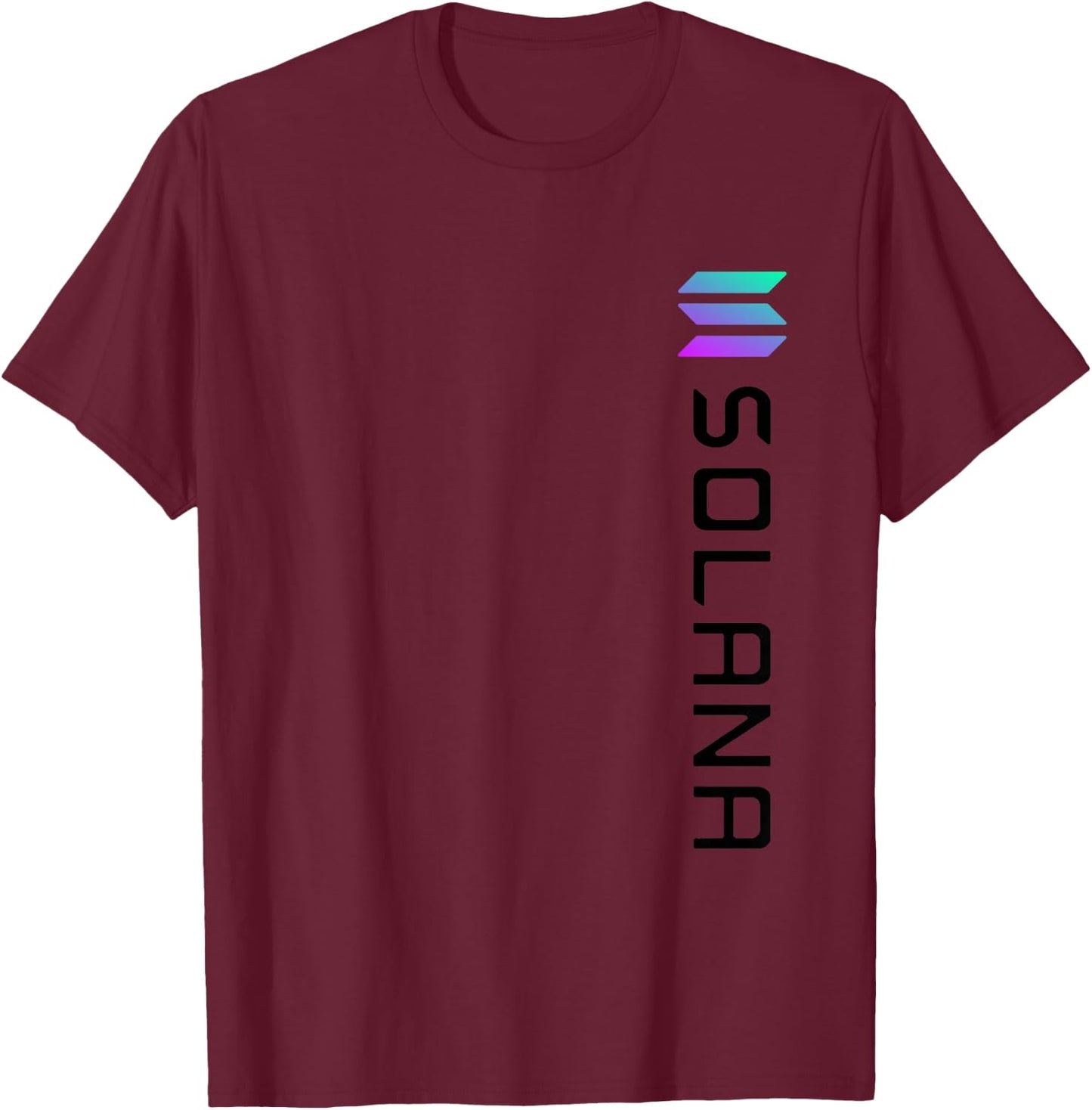 Solana SOL Logo Crypto Blockchain | Solana SOL T-Shirt - T-Shirt | Maroon