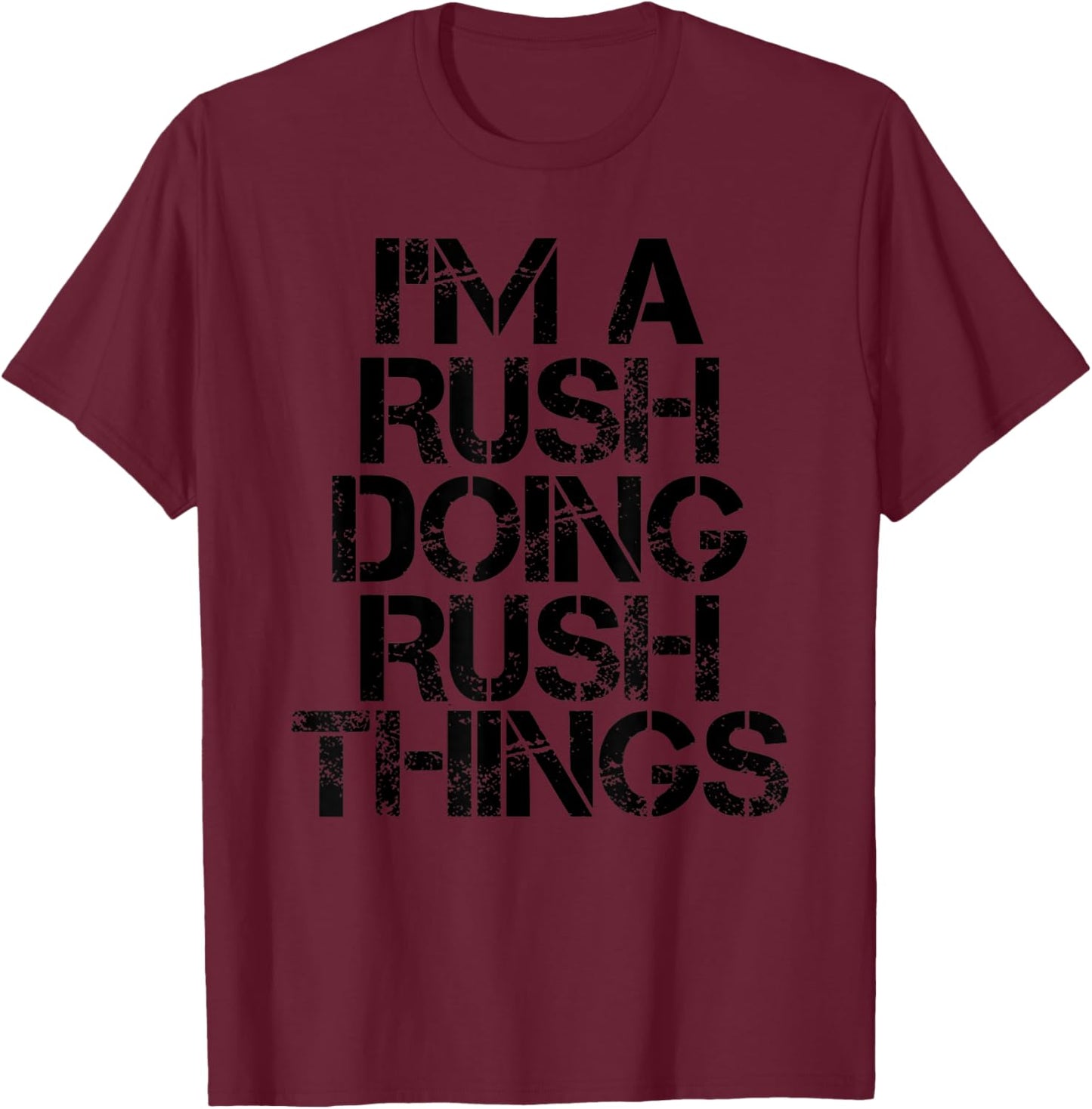 RUSH Funny Surname Family Tree Birthday Reunion Gift T-Shirt - T-Shirt | Maroon