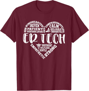 ER Technician Emergency Room T-Shirt - T-Shirt | Maroon