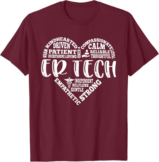 ER Technician Emergency Room T-Shirt - T-Shirt | Maroon