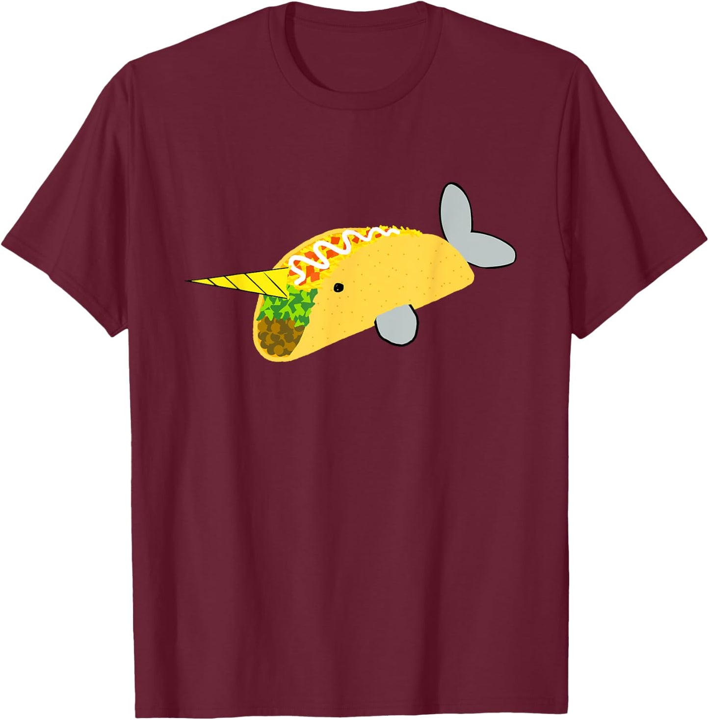 Taco Narwhal Love Tacos and Narwhals T-Shirt - T-Shirt | Maroon