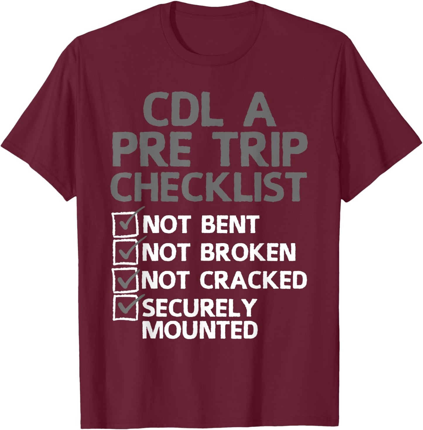 Cool CDL Trucker Art Women Trucking CDL Truck Driver T-Shirt - T-Shirt | Maroon