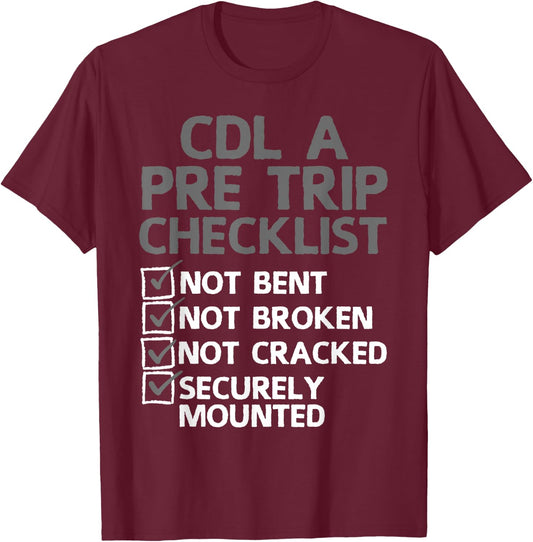 Cool CDL Trucker Art Women Trucking CDL Truck Driver T-Shirt - T-Shirt | Maroon