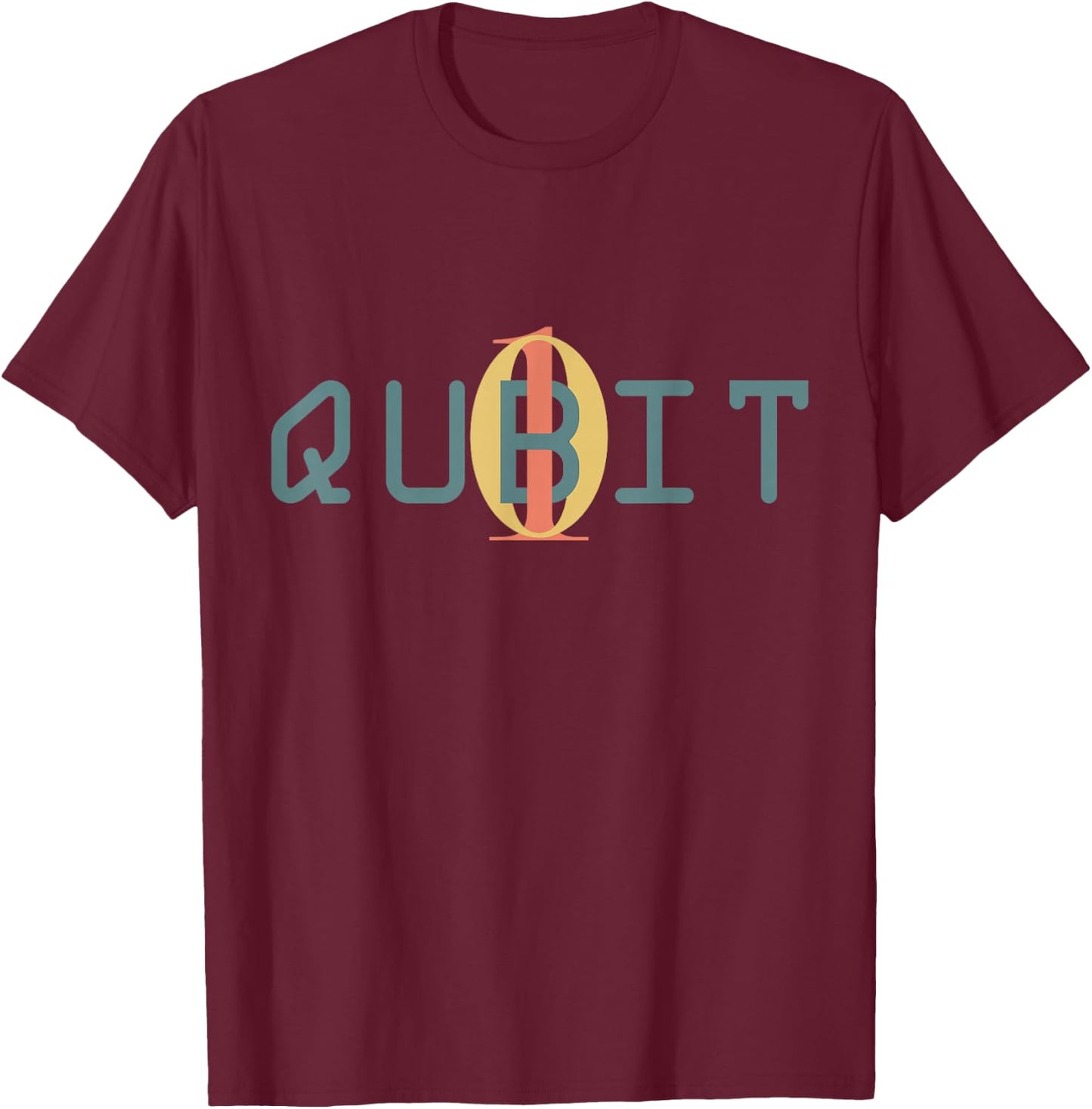 Qubit Quantum Entanglement Gift - Quantum Computer Physics T-Shirt - T-Shirt | Maroon