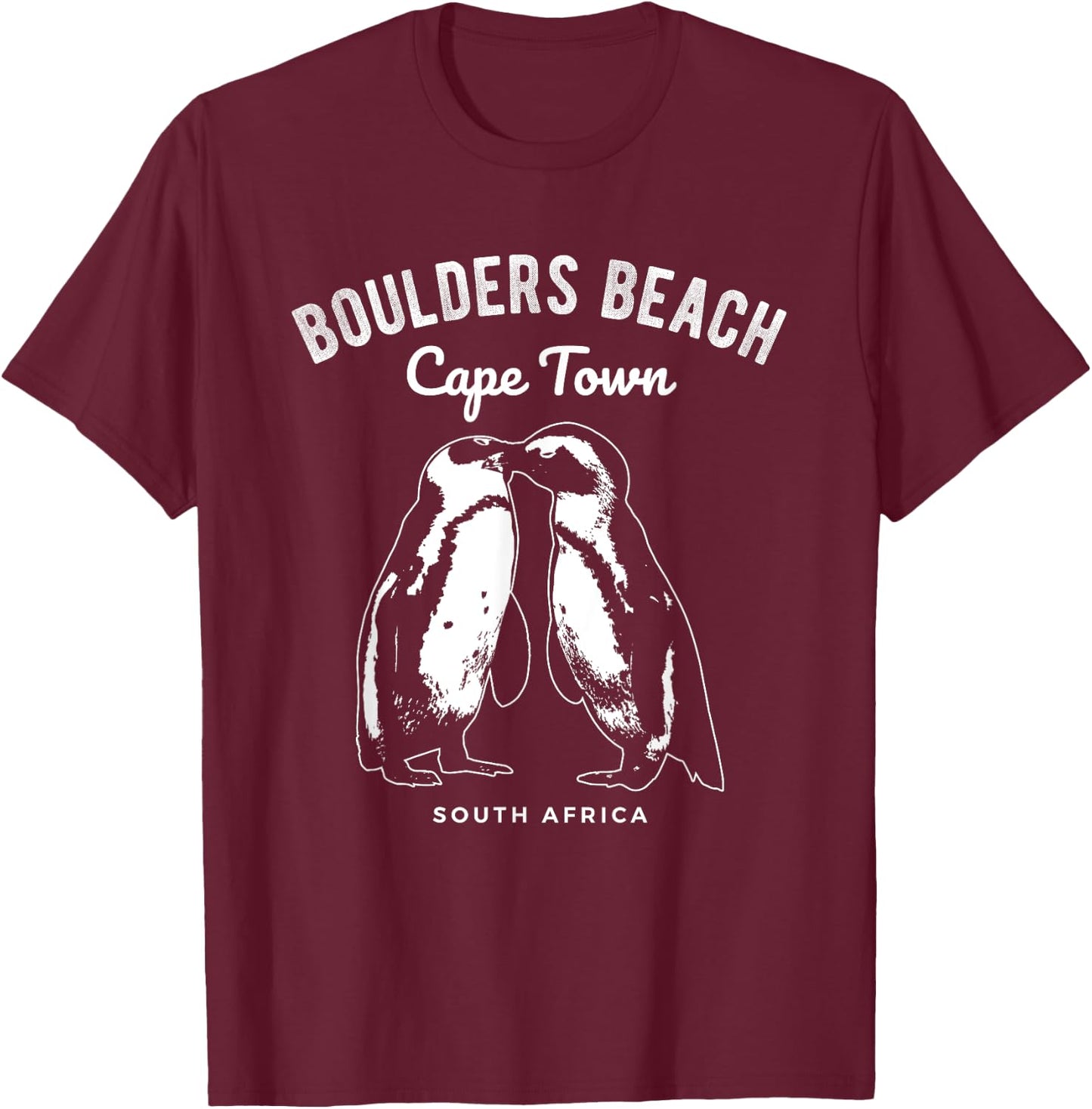 Cape Town South Africa Boulders Beach Penguin Women Girls Kids T-Shirt - T-Shirt | Maroon