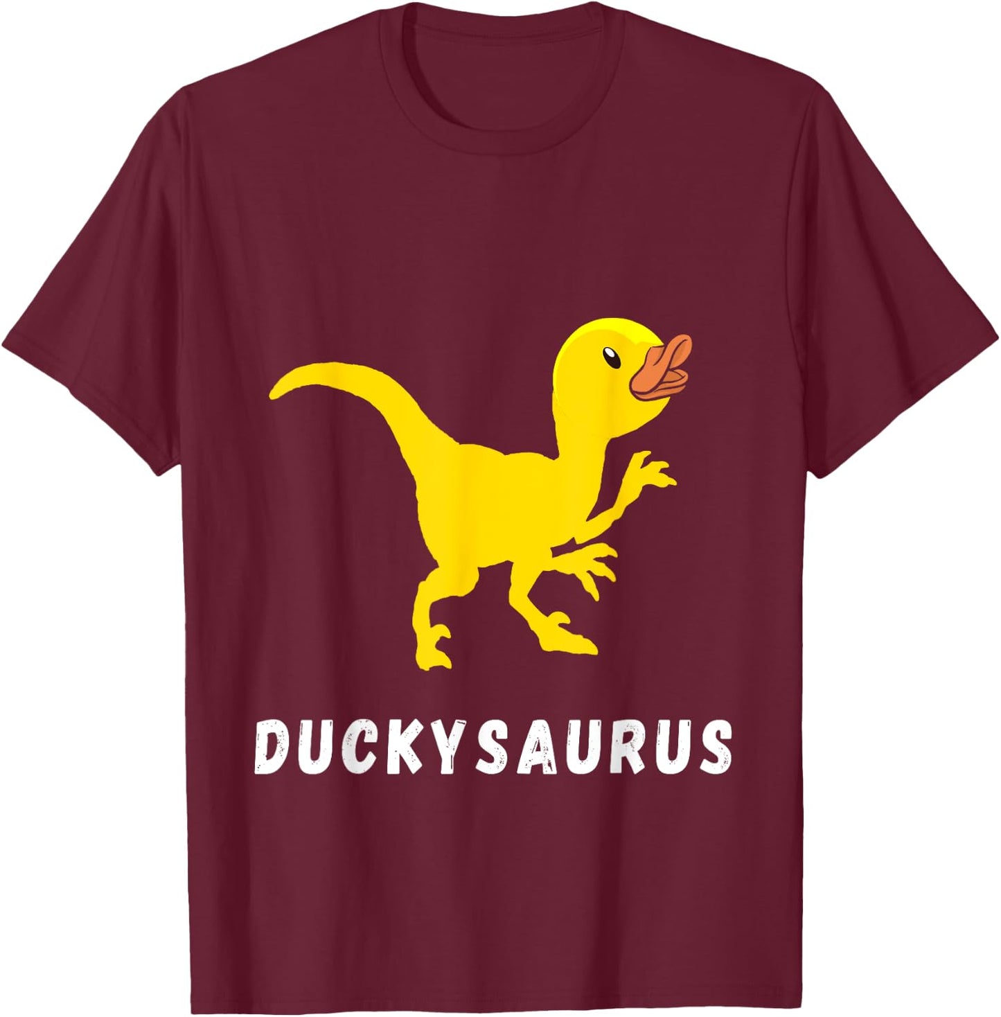 Rubber Duck T-Rex Duck Dino Funny Rubber Duck Dinosaur T-Shirt - T-Shirt | Maroon