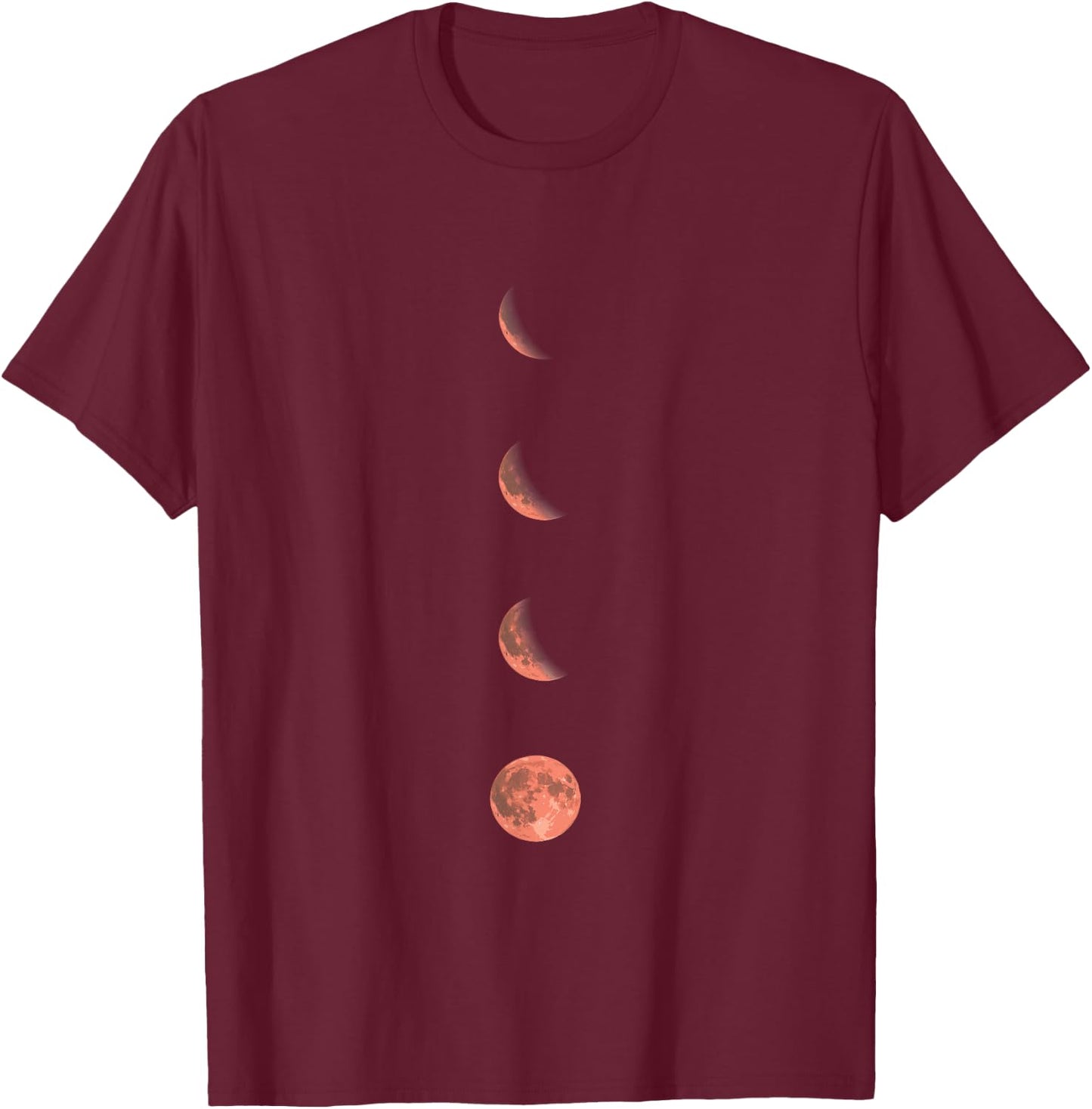 Moon Phases Lunar Science Astronomy Space Lover T-Shirt - T-Shirt | Maroon