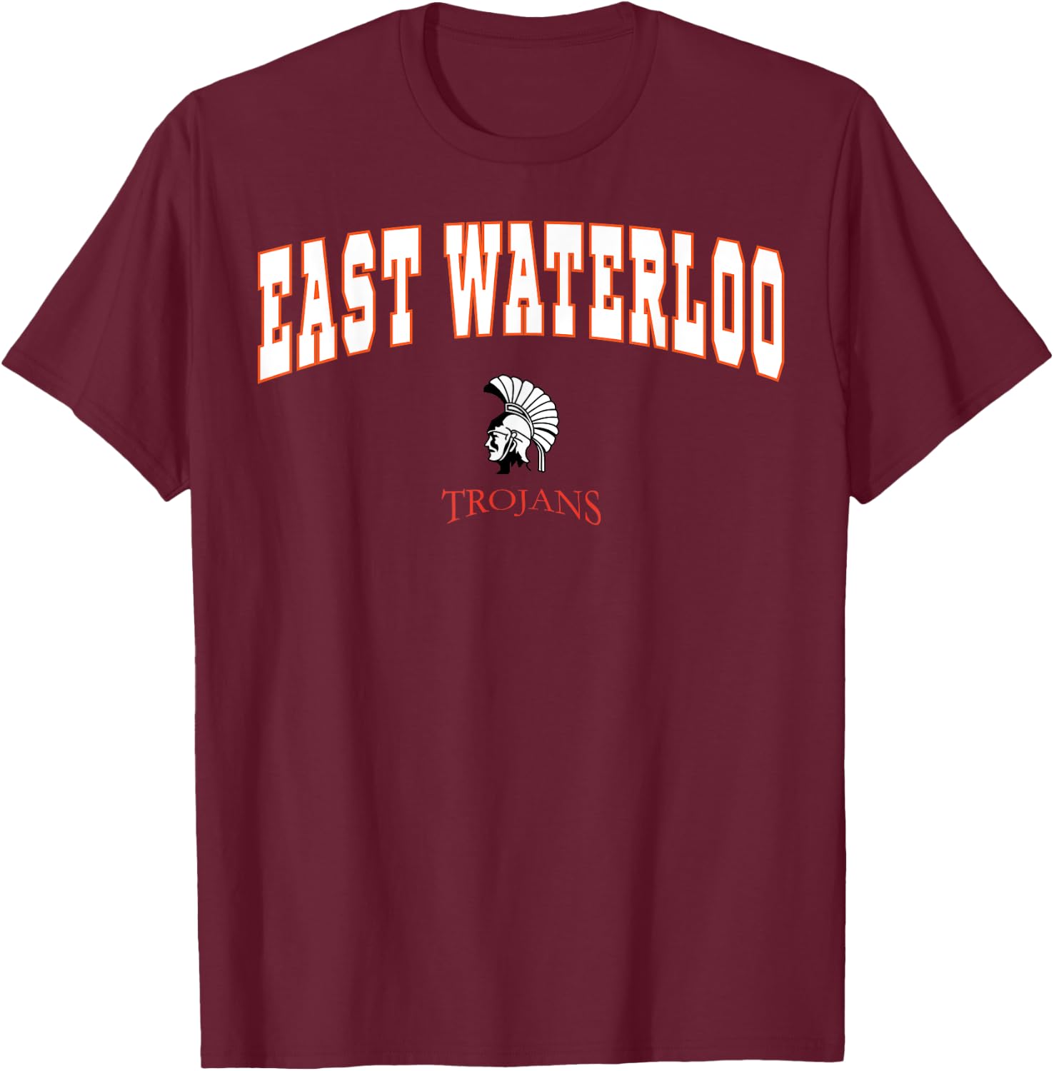 East Waterloo High School Trojans C2 T-Shirt - T-Shirt | Maroon