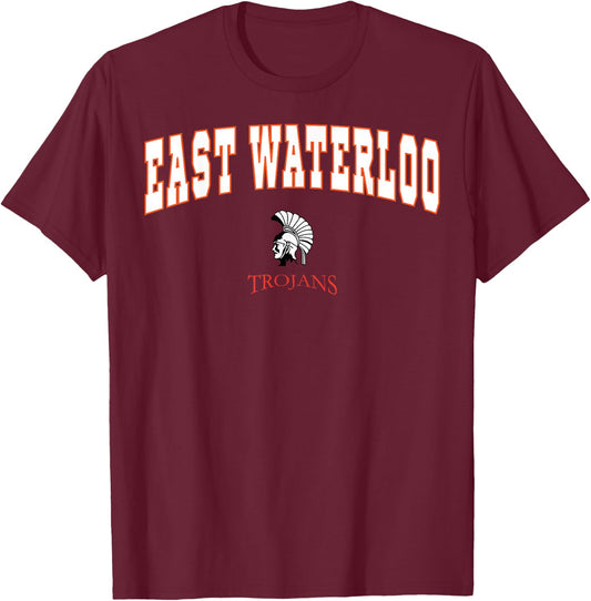 East Waterloo High School Trojans C2 T-Shirt - T-Shirt | Maroon