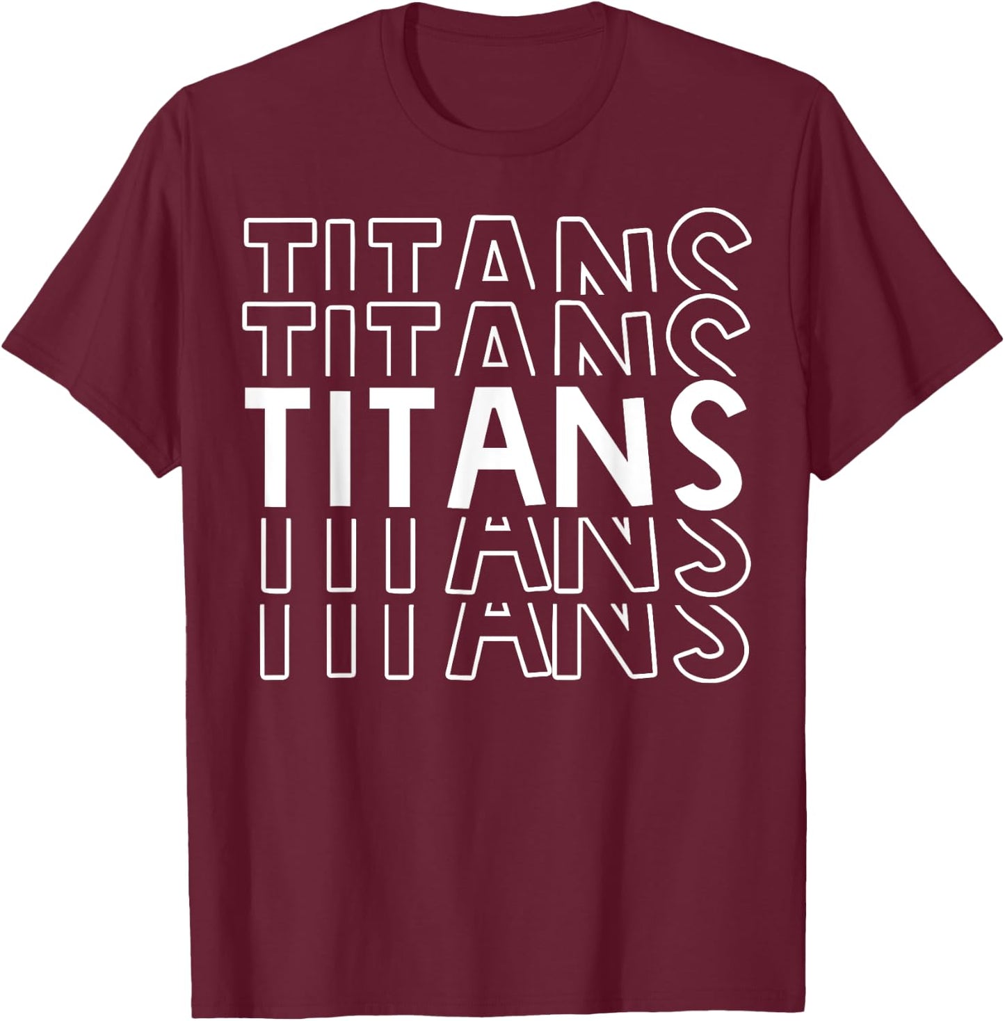 Titans School Sports Team Mascot Apparel Go College Athlete T-Shirt - T-Shirt | Maroon