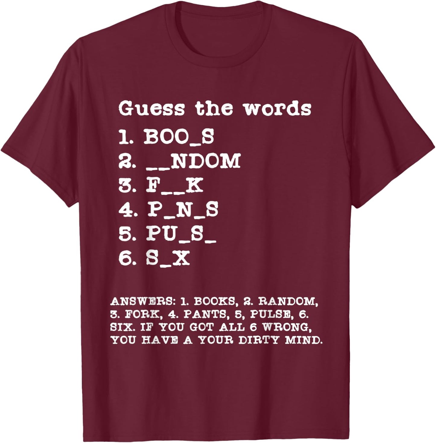 Funny Guess the Words Word Puzzle Word Games Grammer Teacher T-Shirt - T-Shirt | Maroon