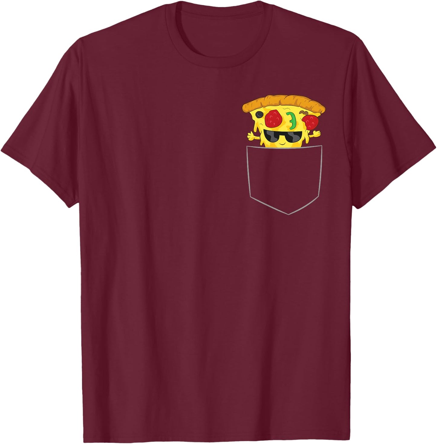 Pizza Love Pizza Piece in Bag Pizza Bag T-Shirt - T-Shirt | Maroon