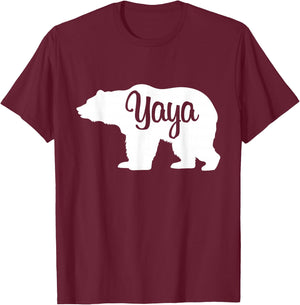 Yaya Bear Silhouette T-Shirt - T-Shirt | Maroon