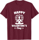 Happy Valentines Day Yoga Namaste Sukhasana Hearts T-Shirt - T-Shirt | Maroon