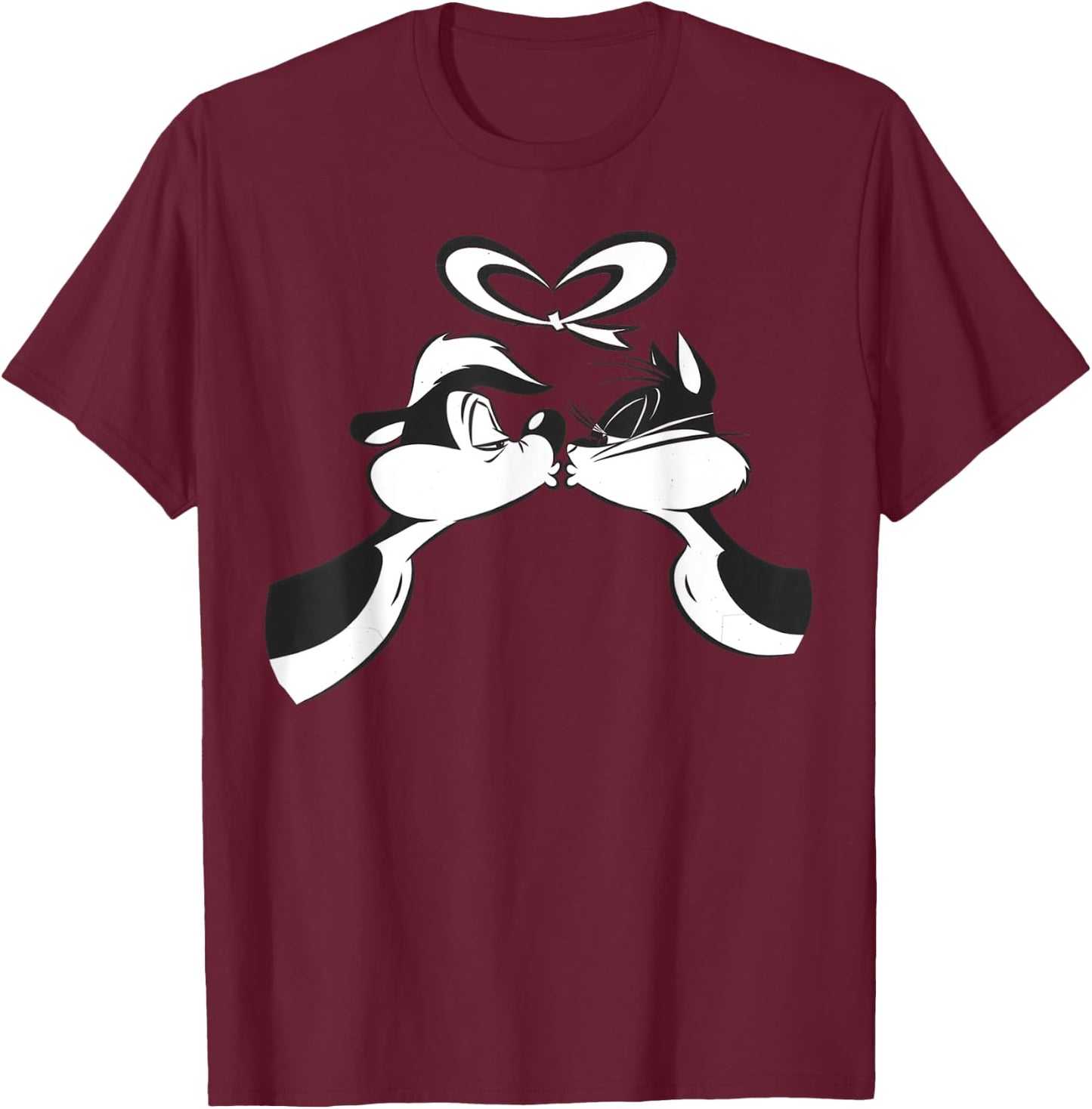 Pepe Le Pew Valentines Kiss T-Shirt - T-Shirt | Maroon