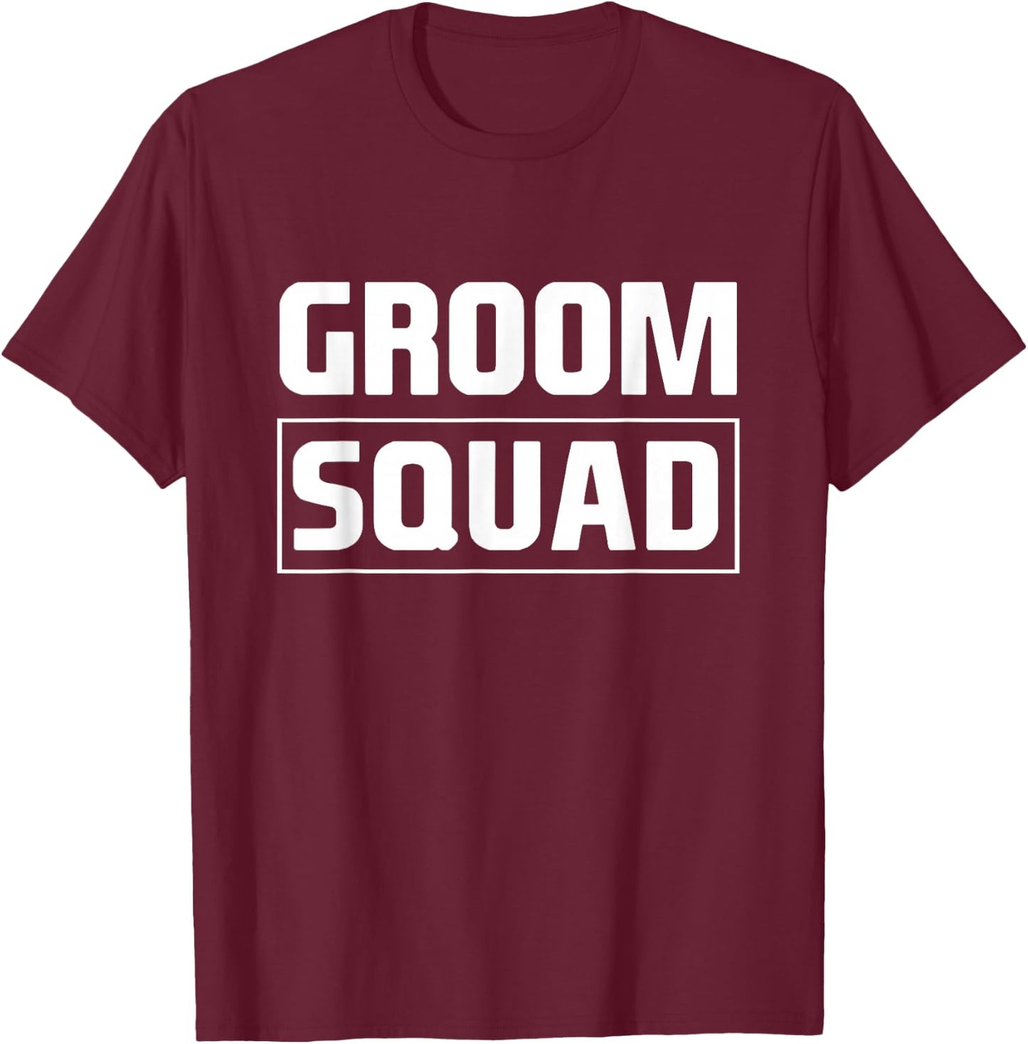 Groom Squad Groomsmen Team Group Bachelor Party Minimalist T-Shirt - T-Shirt | Maroon