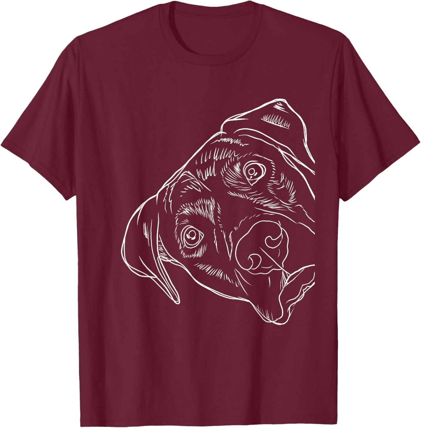 Mountain Cur Gifts Funny Dog Print Black Cotton Polyester Blend Classic Fit Short Sleeve - Small - - Adults & Kids T-Shirt - T-Shirt | Maroon