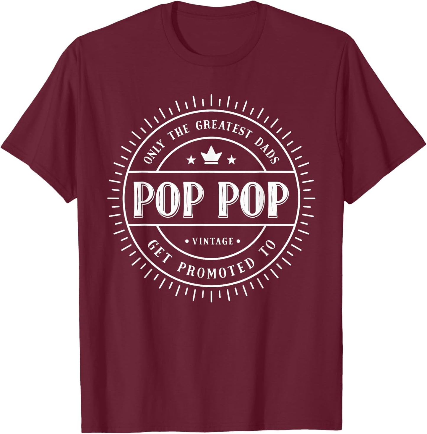Pop Pop Fathers Day Fishing Funny Gift From Grandkids T-Shirt - T-Shirt | Maroon