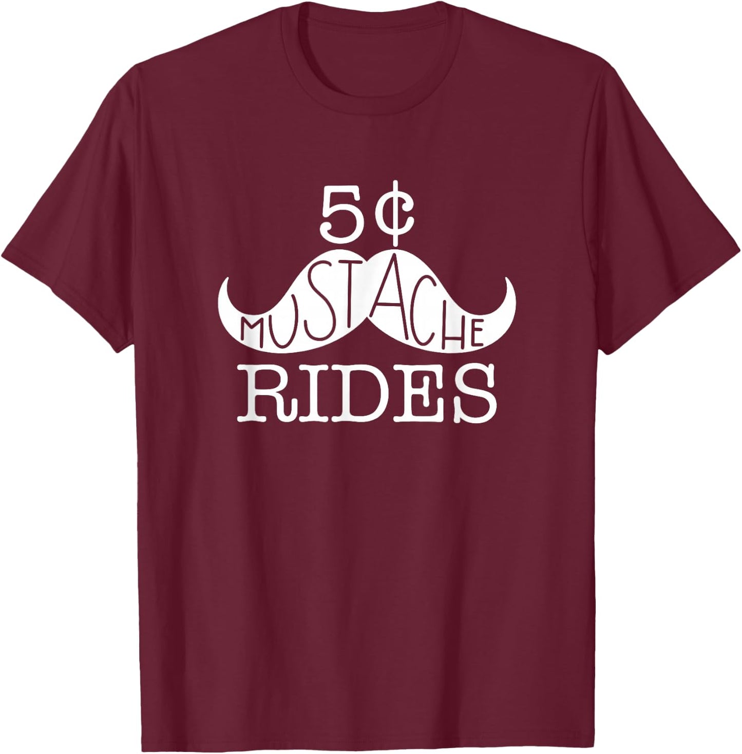 Mustache Rides - Stache Growing T-Shirt - T-Shirt | Maroon