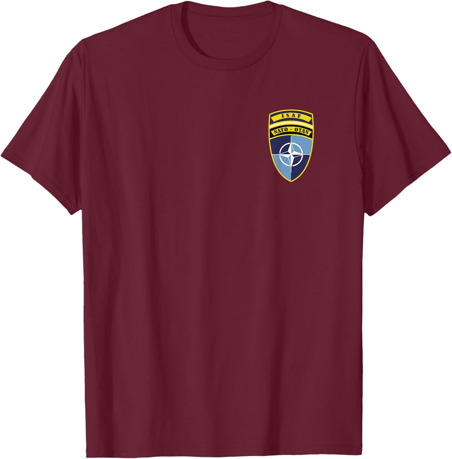 ISAF NATO Patch T-Shirt - T-Shirt | Maroon