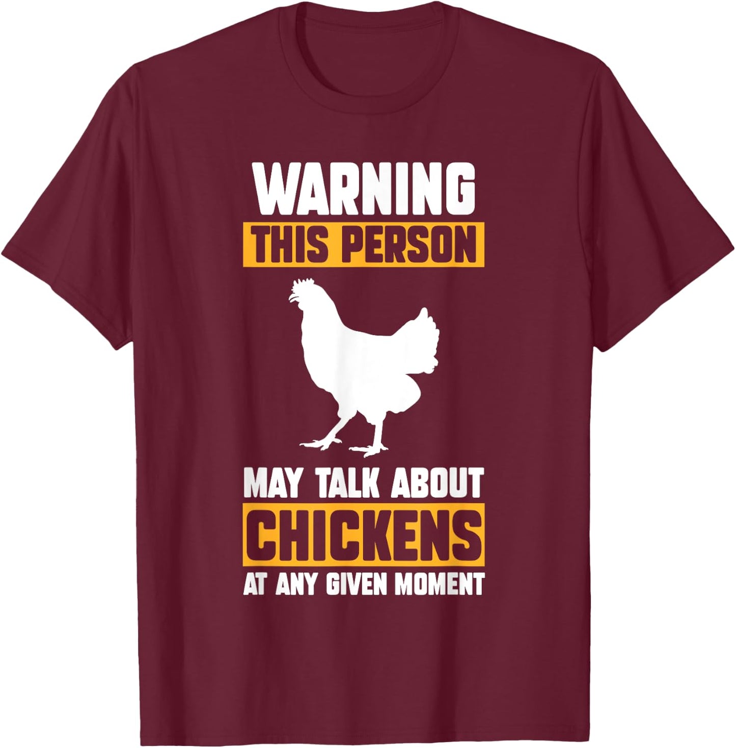 Chicken Farmer Gifts Kids -Adults Chicken Themed Black Small Short Sleeve Modern Chicken Design Lightweight T-Shirt - T-Shirt | Maroon