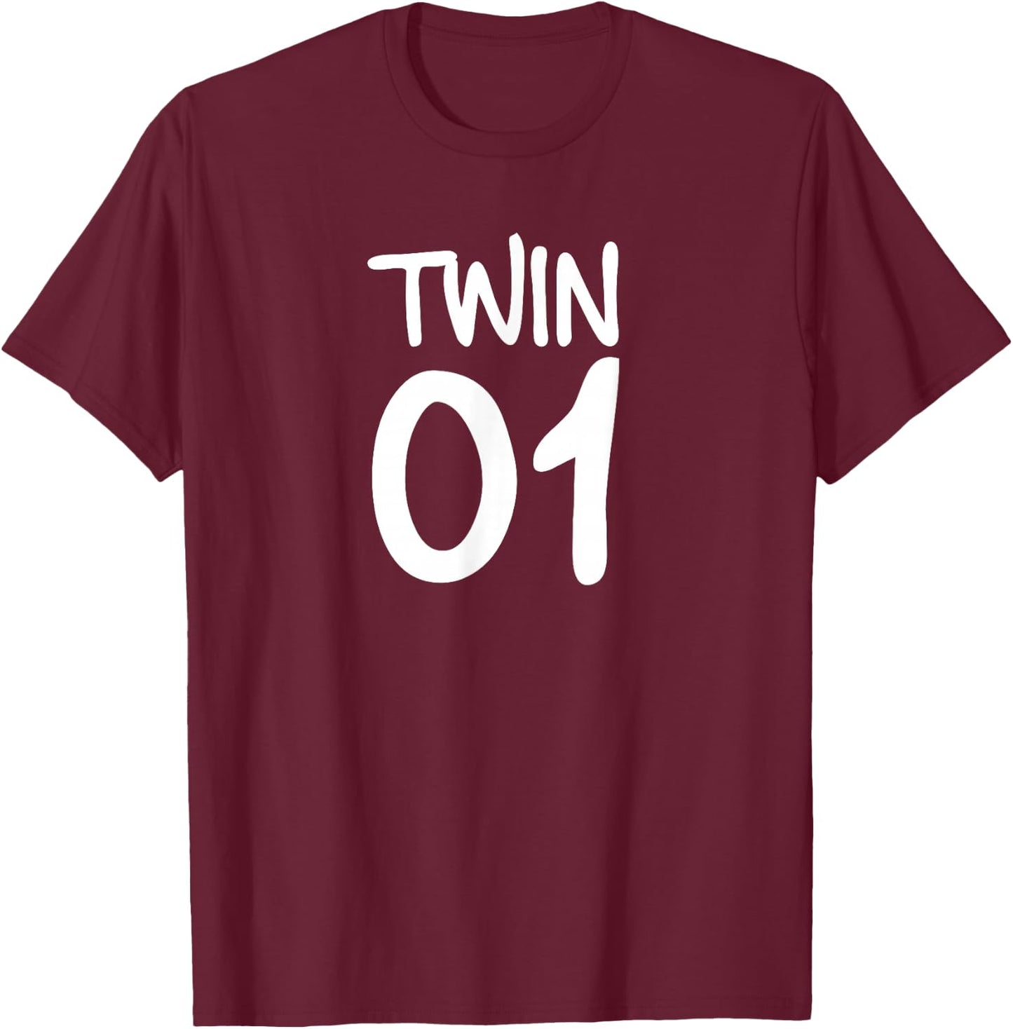 TWIN 1 and TWIN 2 shirts matching twin shirts adults & kids T-Shirt - T-Shirt | Maroon