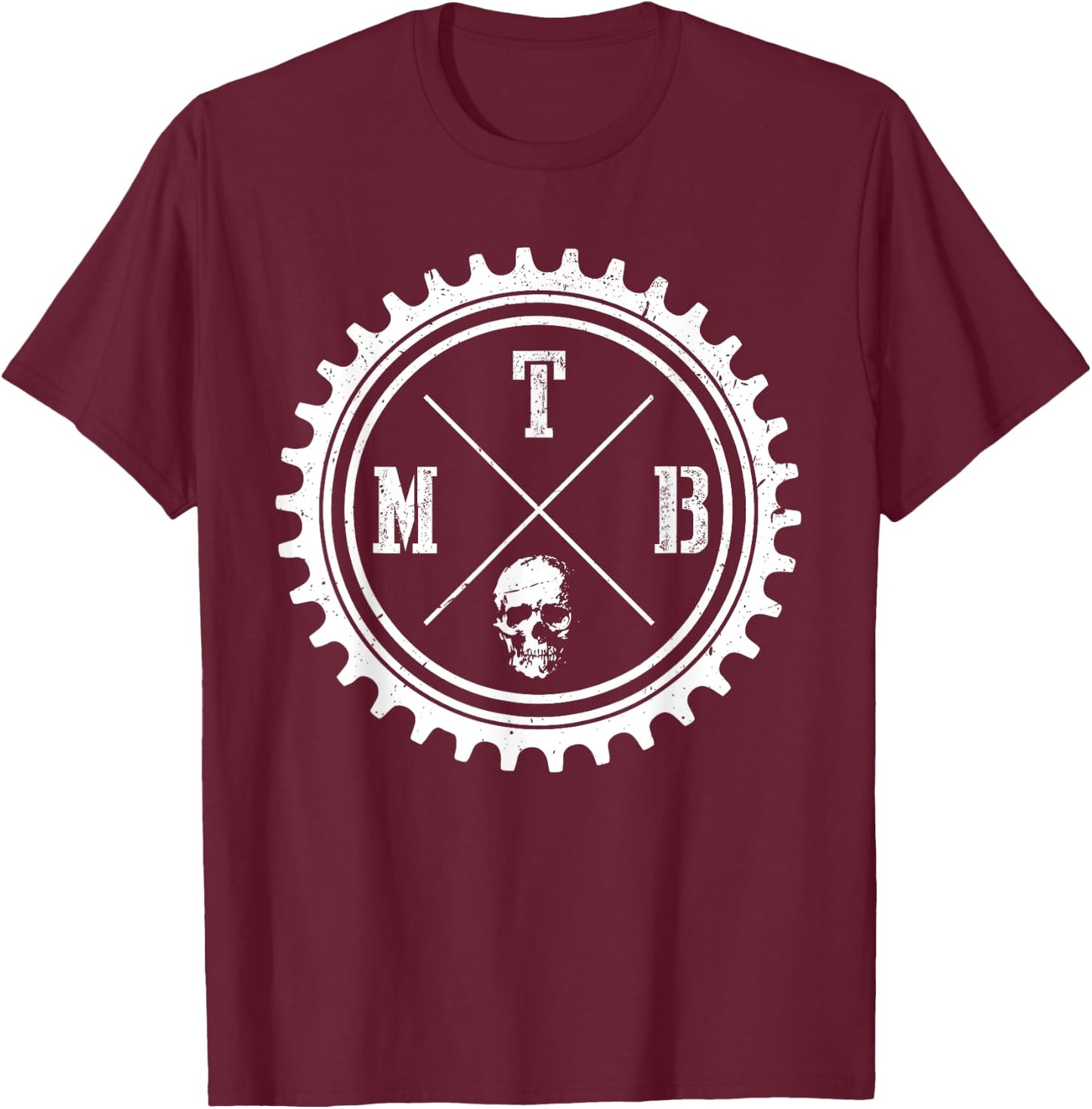 MTB Mountain Bike Downhill Biking Cycling Cyclist Biker T-Shirt - T-Shirt | Maroon