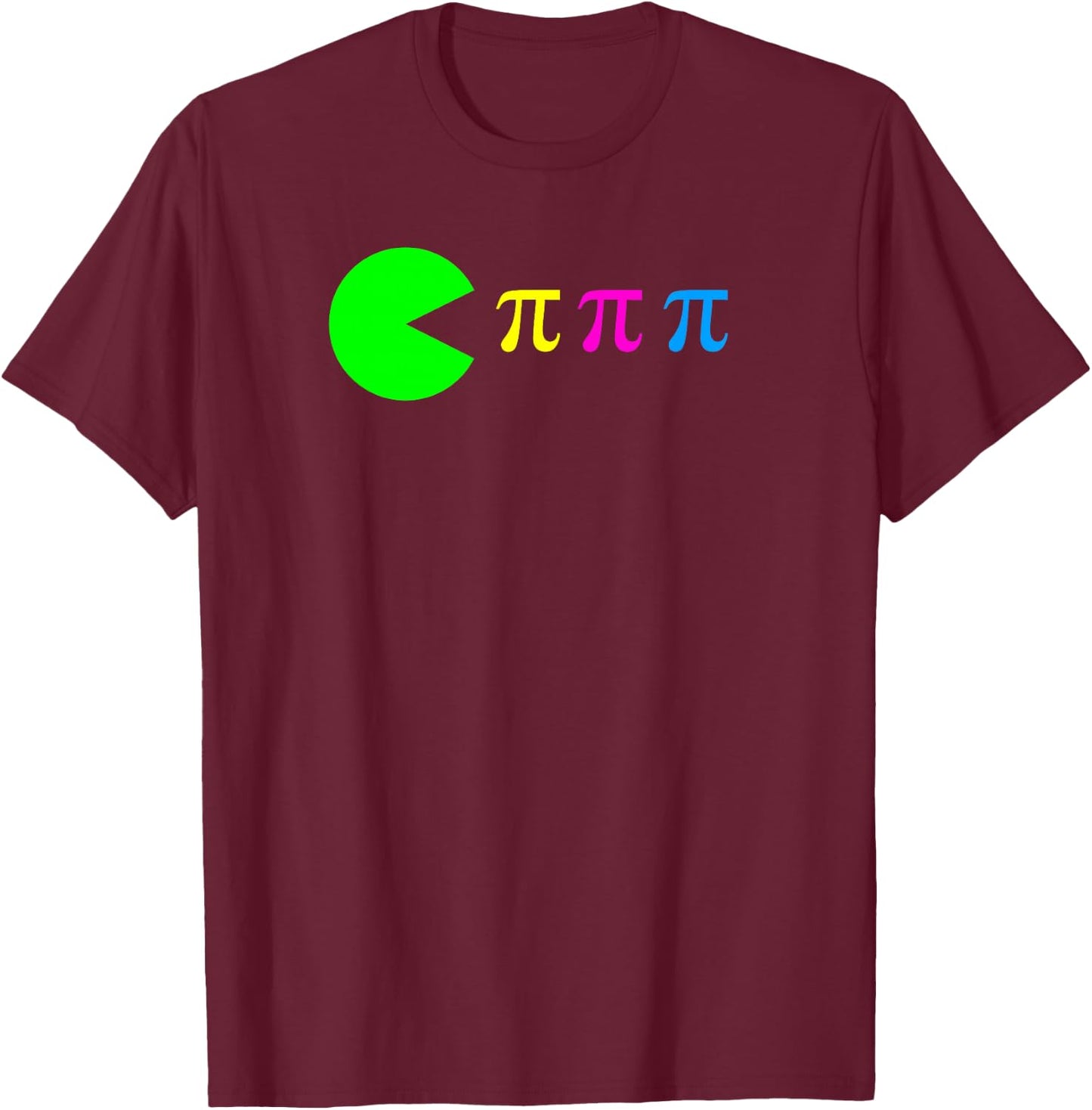 Funny Pi Day Math Science Ate Pi Symbol Color T-Shirt - T-Shirt | Maroon