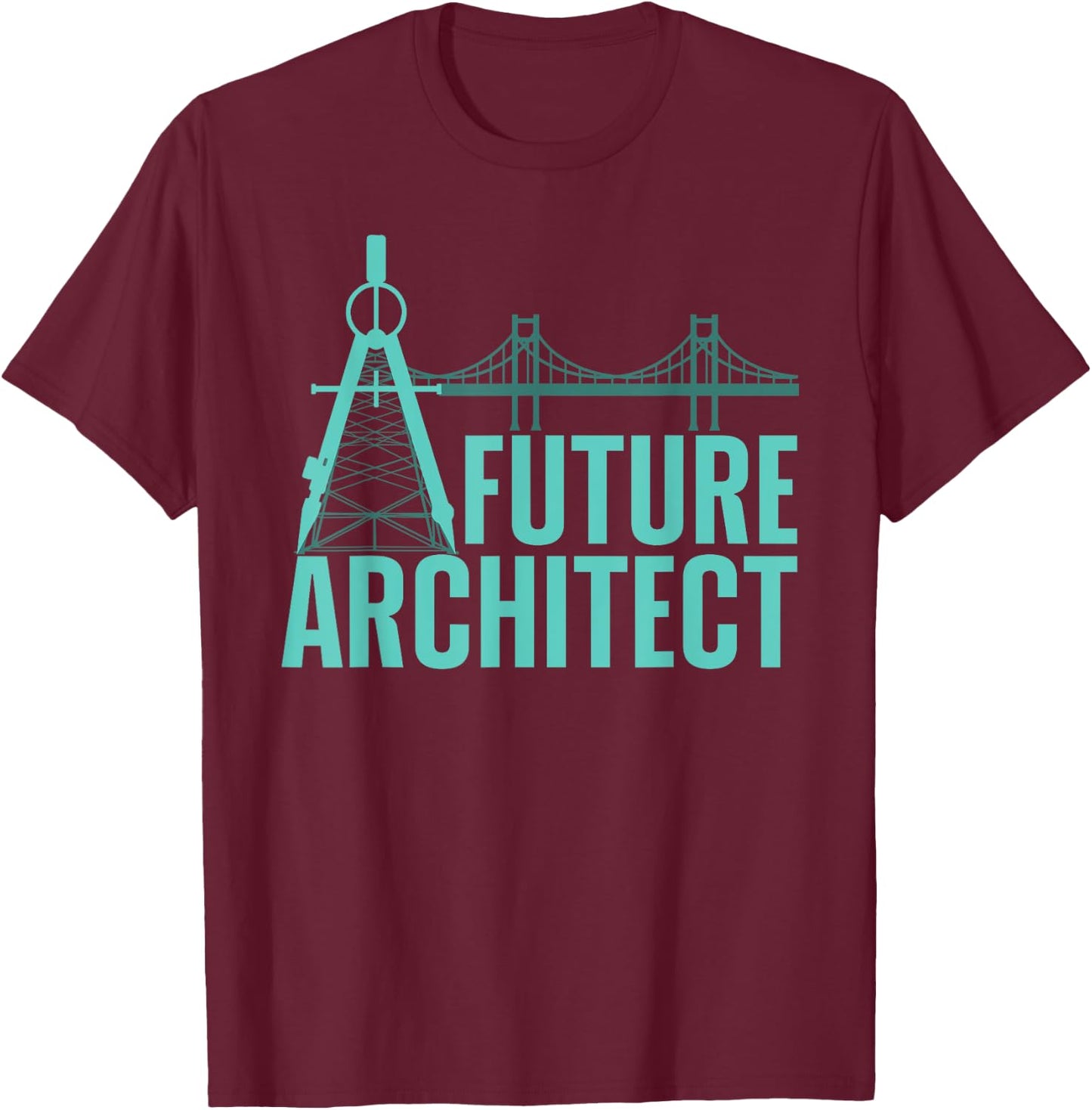 Cool Future Architect Art Boy Girl Kids Architecture Student T-Shirt - T-Shirt | Maroon