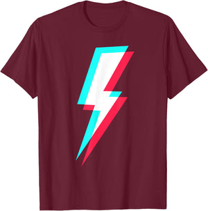 Lightning Symbol Power Electricity Bolt Graphic T-Shirt - T-Shirt | Maroon