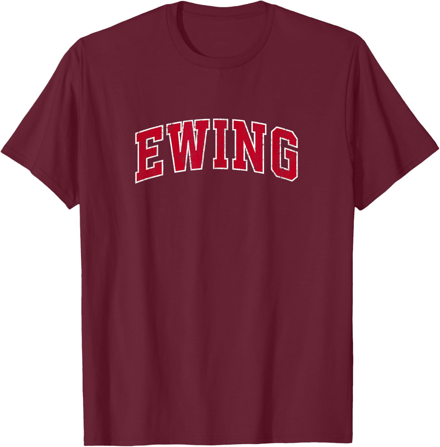 Ewing New Jersey NJ Vintage Sports Design Red Design T-Shirt - T-Shirt | Maroon