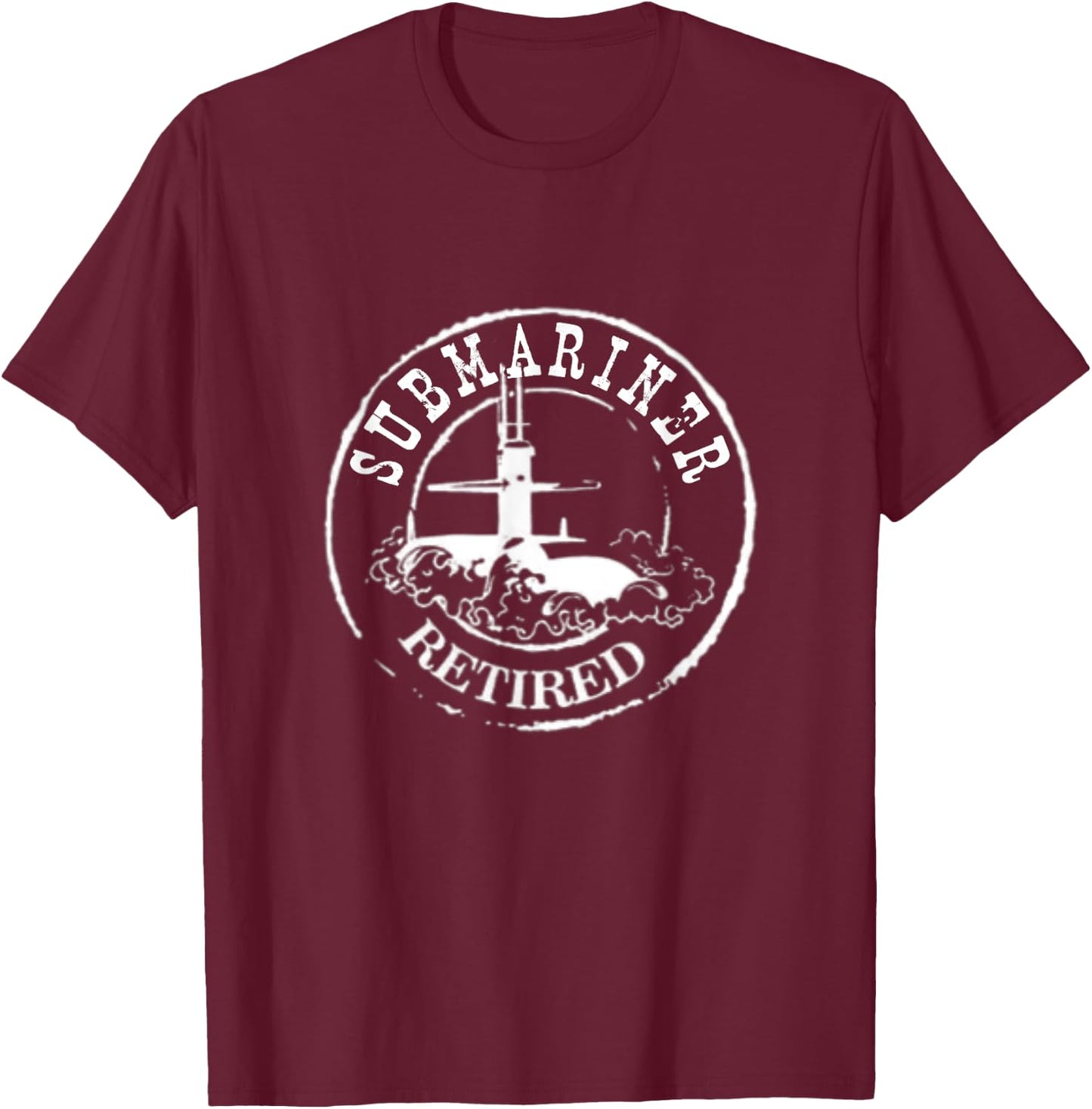 Submariner Retired Stamp Silent Service Veteran Costume T-Shirt - T-Shirt | Maroon