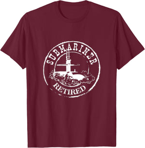 Submariner Retired Stamp Silent Service Veteran Costume T-Shirt - T-Shirt | Maroon