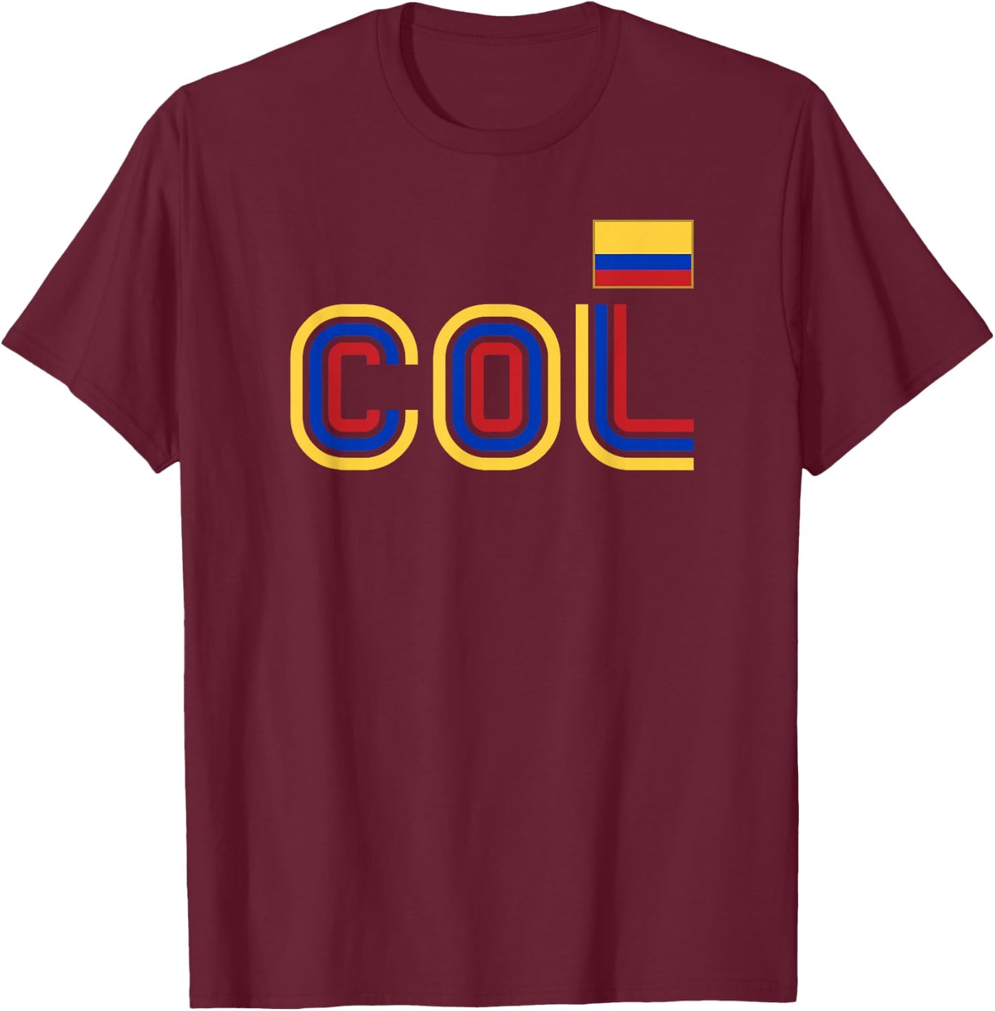 Colombia Flag Retro International Country Colombian Pride T-Shirt - T-Shirt | Maroon