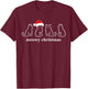 Meowy Catmas Cat Christmas Cute Kitten Cats Santa Hat Xmas T-Shirt - T-Shirt | Maroon