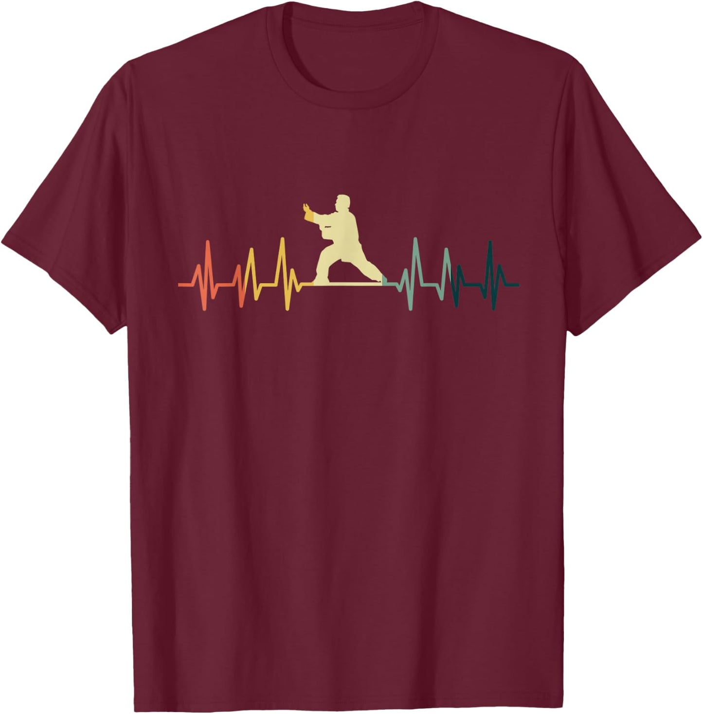 Heartbeat Tai Chi Qi Gong Meditation Martial Arts T-Shirt - T-Shirt | Maroon