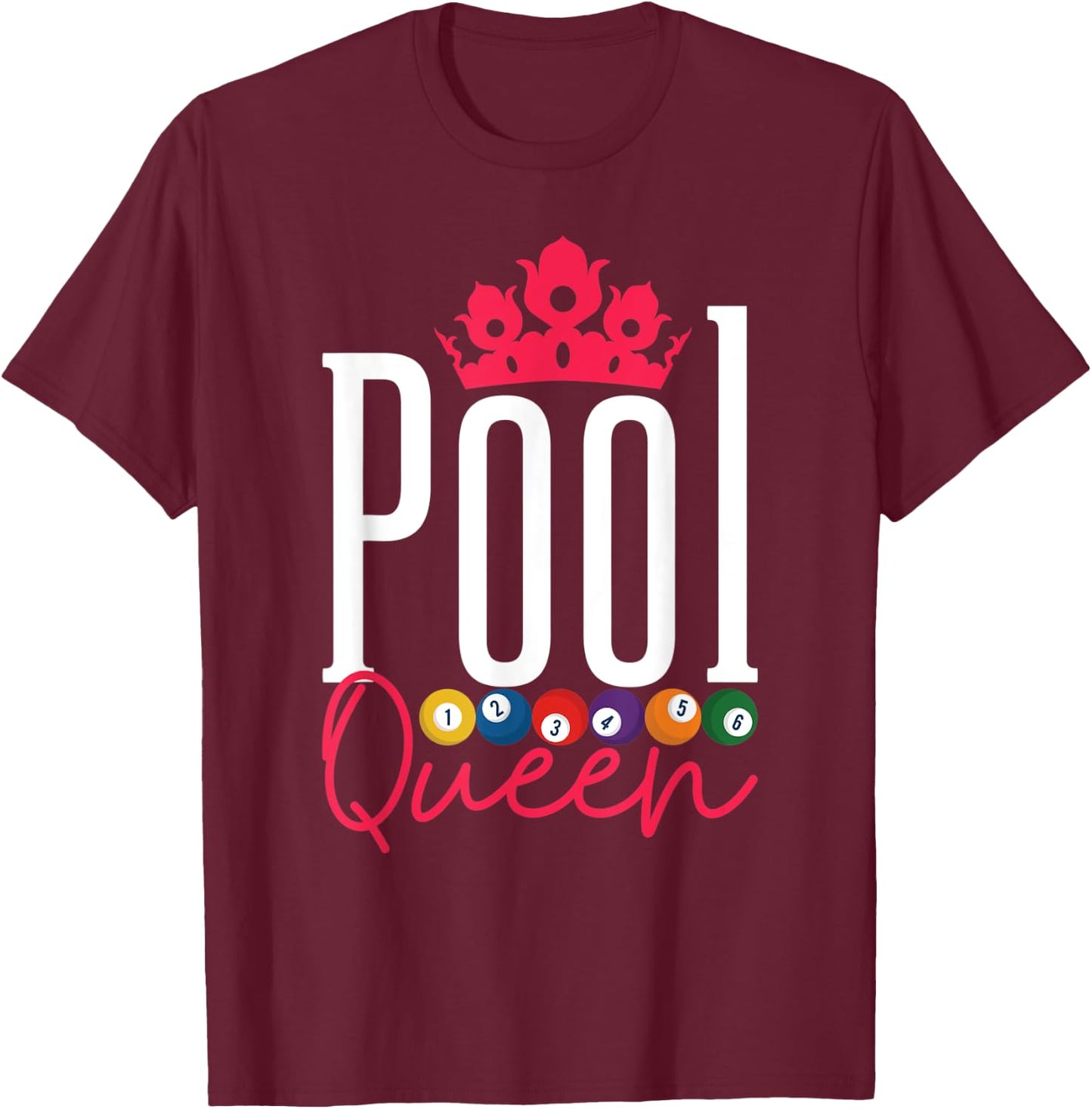 Pool Queen Pool Billiard Snooker Player T-Shirt - T-Shirt | Maroon