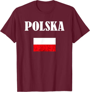 Polska Polish Roots Polish Eagle Poland Flag Polish Pride T-Shirt - T-Shirt | Maroon