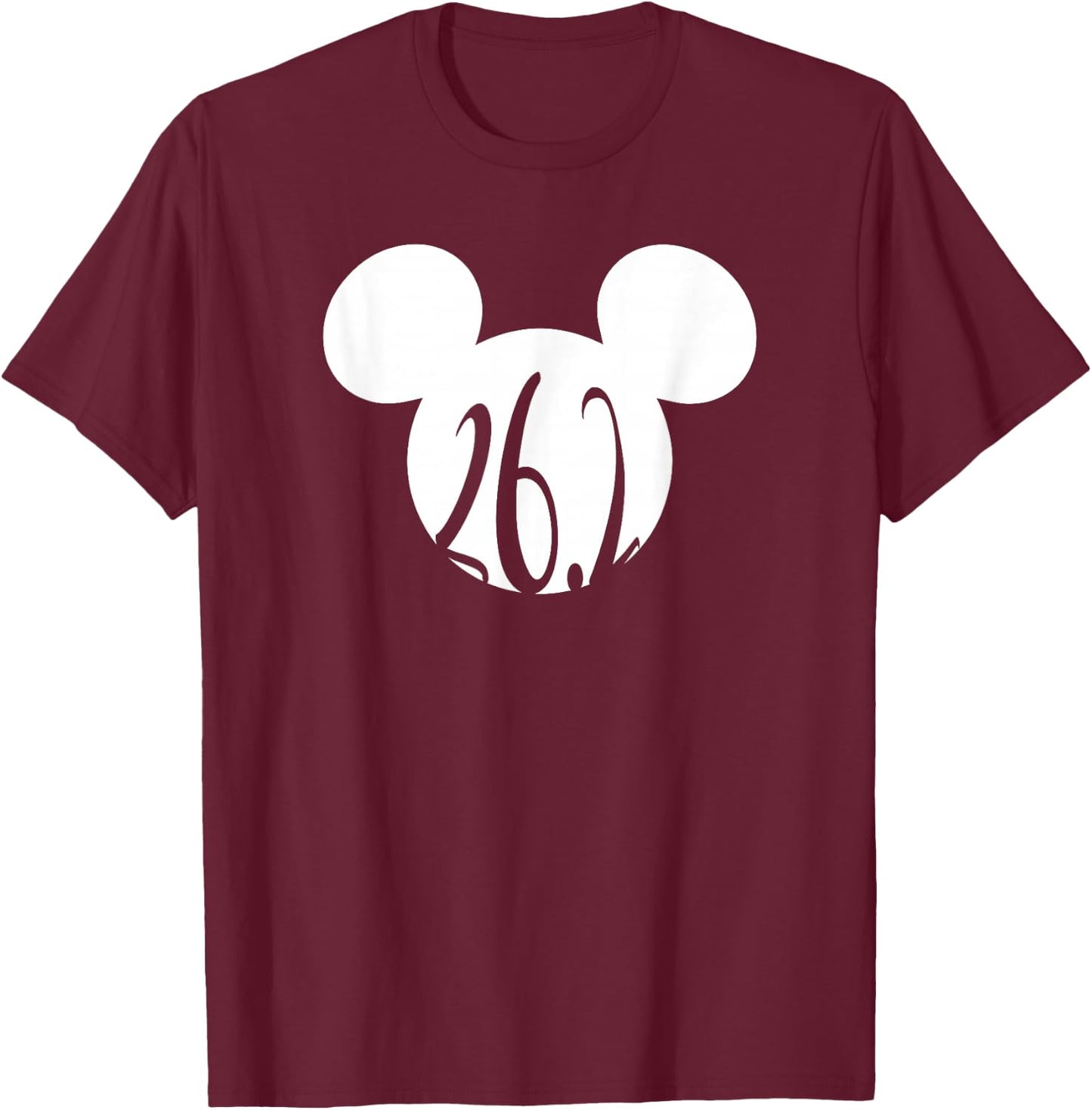 Disney Mickey Mouse Ears Marathon 26.2 Runner T-Shirt - T-Shirt | Maroon