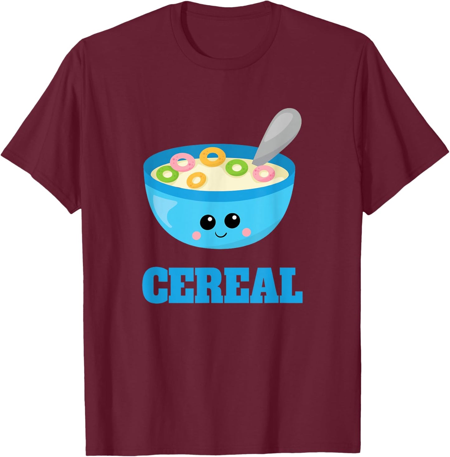 Cute Cereal & Milk Couples Halloween Costume Late Lazy T-Shirt - T-Shirt | Maroon