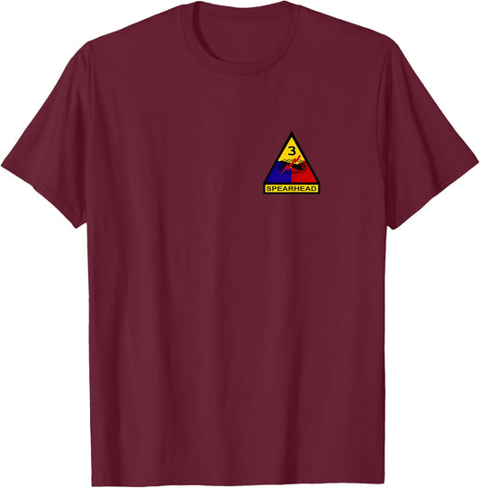 3rd Armored Division Old Ironsides Pocket Veterans Day Xmas T-Shirt - T-Shirt | Maroon