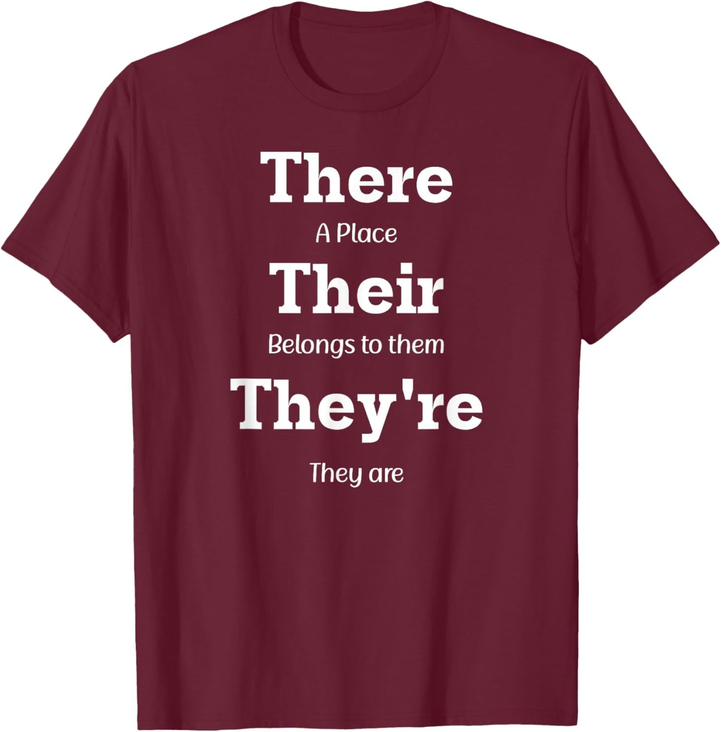 Vocabulary Police Their There They're Funny English Teacher T-Shirt - T-Shirt | Maroon