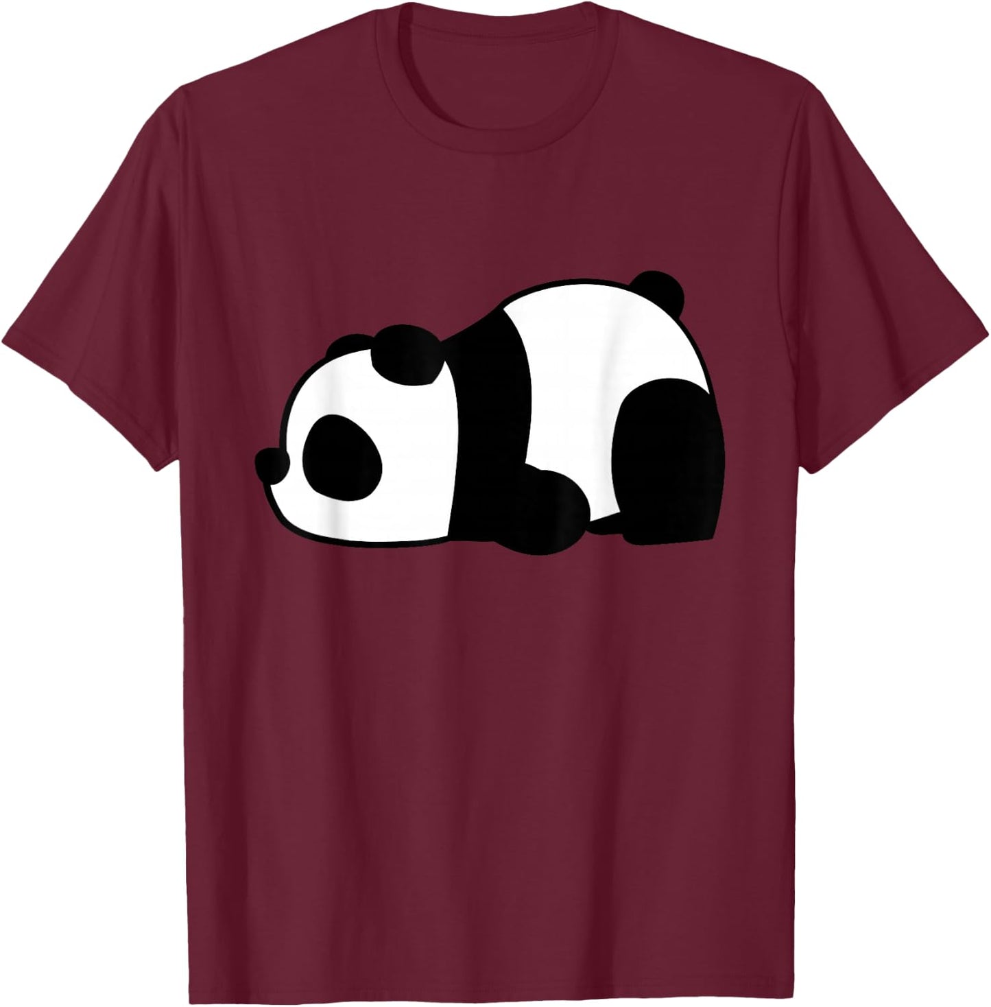 Funny Cute Lazy Panda T-Shirt - T-Shirt | Maroon