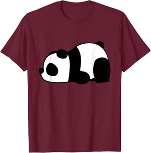Funny Cute Lazy Panda T-Shirt - T-Shirt | Maroon