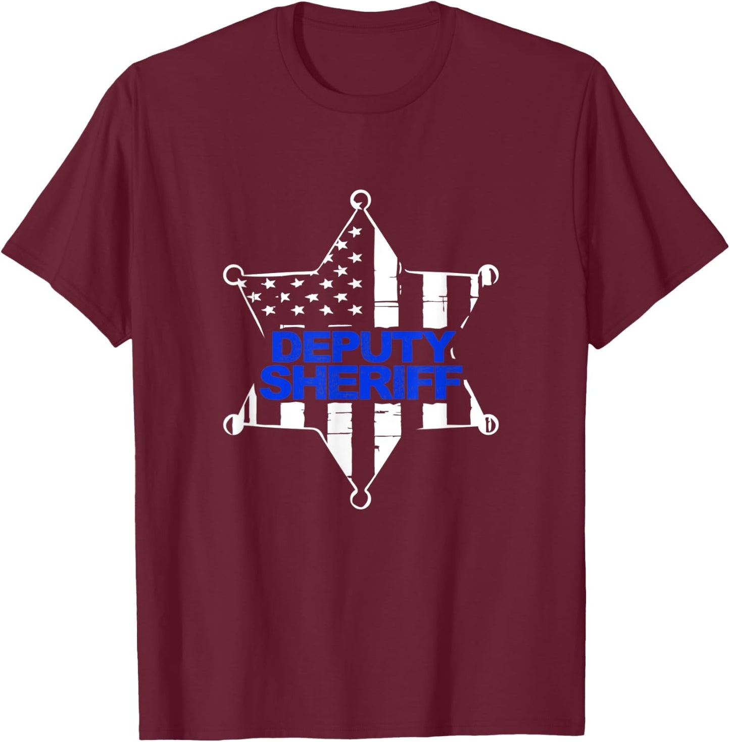 Deputy Sheriff Blue Thin Line T-Shirt - T-Shirt | Maroon