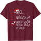 Nice Naughty Wheelchair Basketball Player Christmas Santa T-Shirt - T-Shirt | Maroon