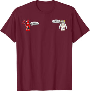 Angel and Devil T-Shirt - T-Shirt | Maroon