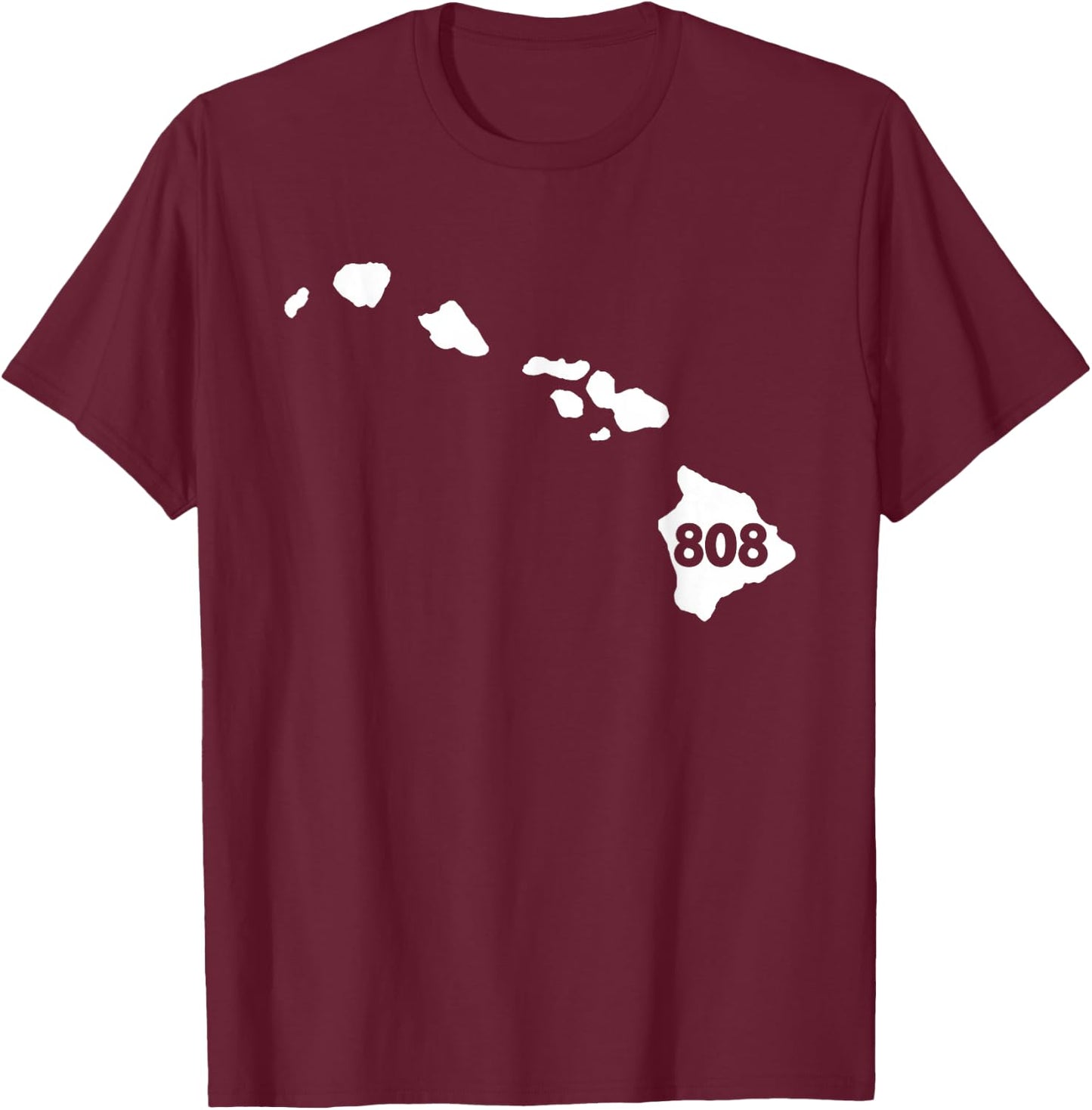 Hawaii 808 Area Code T-Shirt - T-Shirt | Maroon
